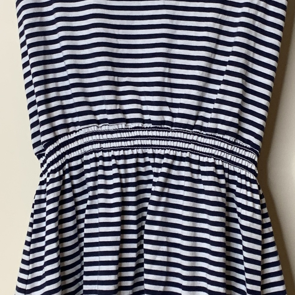 Ocean Drive | Striped NWT Anchor Back Elastic Waist Hi Low Mini Strappy Dress M - Picture 5 of 17